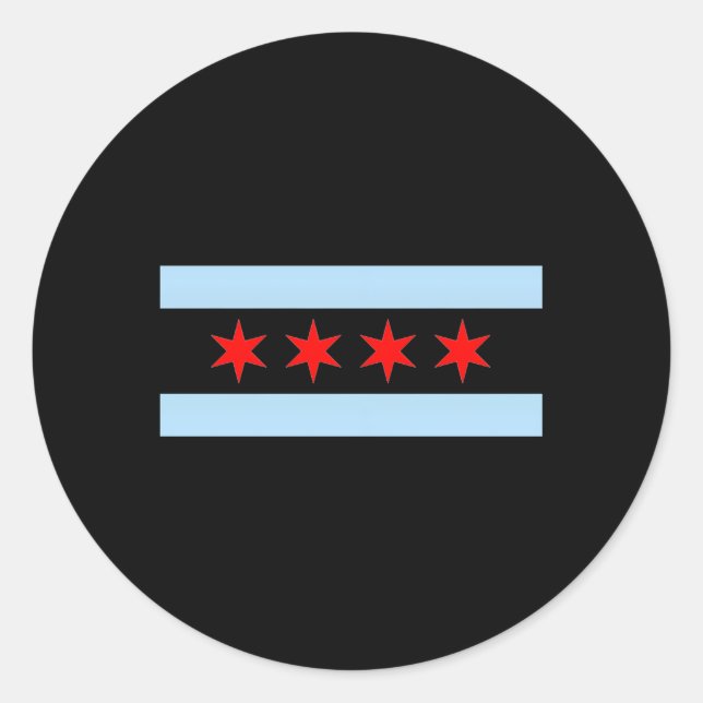 Styley Chicago Flag Gray Small Runder Aufkleber (Vorderseite)