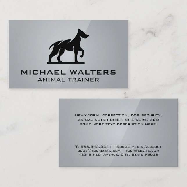 Styliertes Dog-Logo Visitenkarte (Vorne/Hinten)