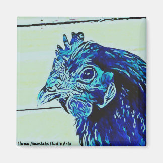 Styliertes Huhn #1 lila Magnet