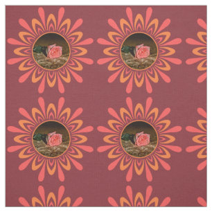 Styliertes Sun/Blume Muster mit IHREM FOTO Stoff