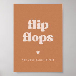 Stylis Retro-Brauner-Zucker-Hochzeits-Flip-Flops-S Poster