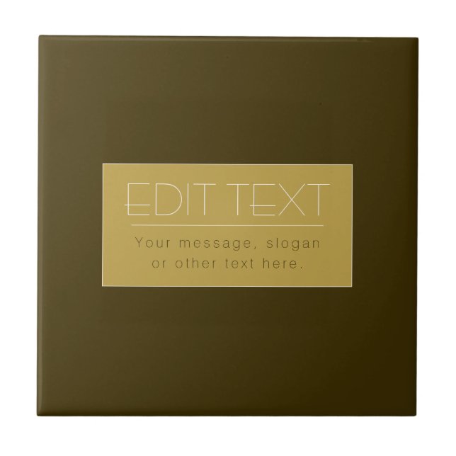 Stylisch bearbeitbare Textvorlage | Vintages Gold Fliese (Vorderseite)