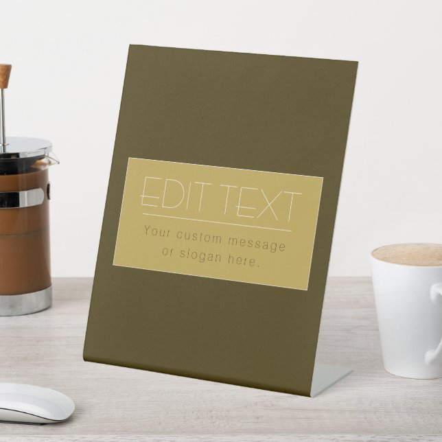 Stylisch bearbeitbare Textvorlage | Vintages Gold Sockelschild (In SItu)