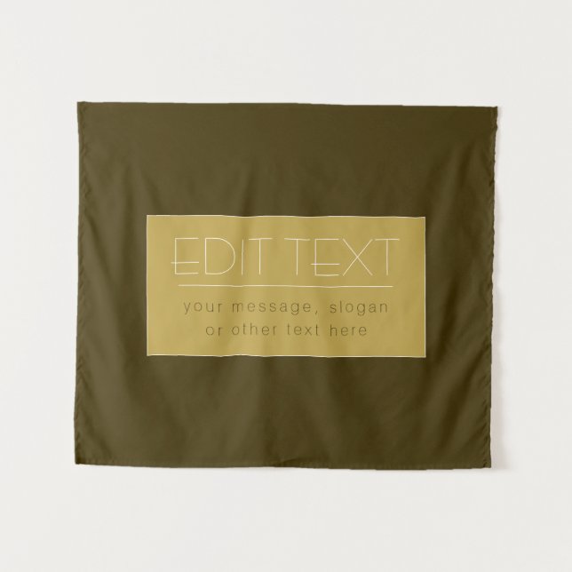 Stylisch bearbeitbare Textvorlage | Vintages Gold Wandteppich (Vorderseite (Horizontal))