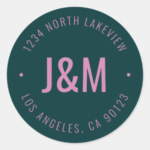 Stylisch bearbeitbarer, fett formatierter Monogram Runder Aufkleber