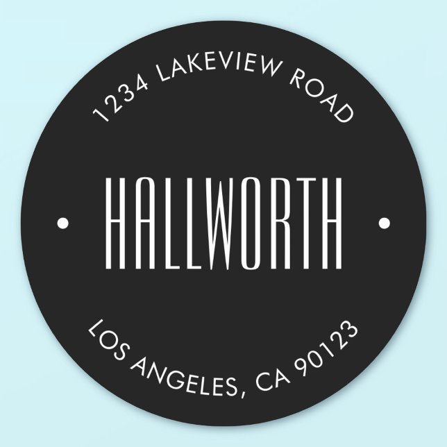 Stylisch bearbeitbarer Nachname & Circular Text Runder Aufkleber (Von Creator hochgeladen)