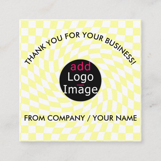 Stylisch Beruflich Danke Custom Checkered Begleitkarte (Vorderseite)