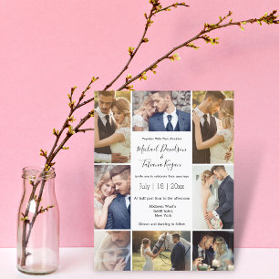 stylisch chic 8 Fotos Collage minimalist Hochzeit Einladung