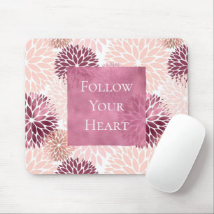 Stylisch Chic Rosa Floral Mousepad