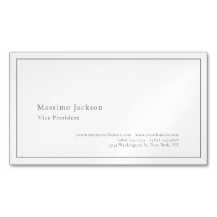 Stylisch einfaches Schwarz-Weiß-Design, profession Magnetische Visitenkarte