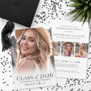 Stylisch Elegant Absolvent Einfach Foto Abschluss Einladung