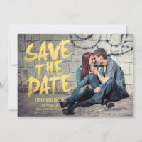 Stylisch gebürstete Foto-Save-the-Date-Karte