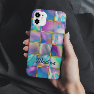 Stylisch holografisch trendy falsches gold geometr Case-Mate iPhone hülle