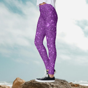 Stylisch moderne lila monochrome Glitter Glanz Leggings