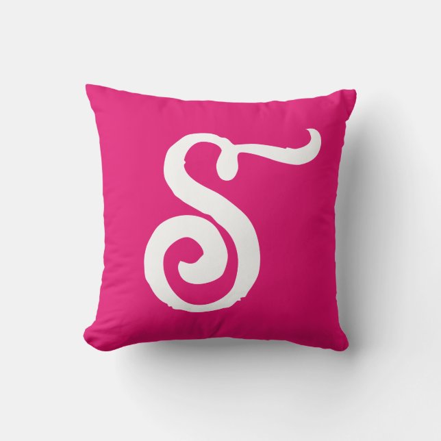 STYLISCH SCRIPT MONOGRAMM PINK-Kissenhalm Kissen (Vorderseite)