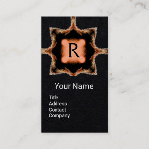 STYLISCH SQUARE MONOGRAM Pink Brown Black Paper Visitenkarte