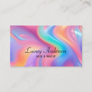 Stylisch trendy groovy neon-falsches Hologramm Visitenkarte