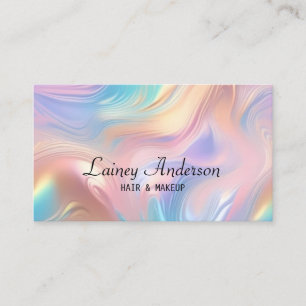 Stylisch trendy groovy pastellfarbene falsche Holo Visitenkarte