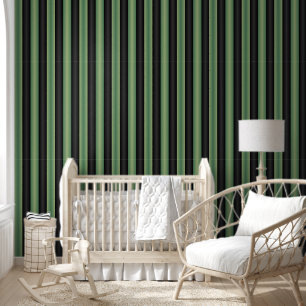 Stylisch Vintage Oliven-Salbei-Grün Schwarze 3D-Ge Tapete