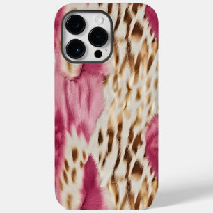 Stylisch Weibliches Rosa Weiß Gold Zebra iPhone 14 Pro Max Hülle