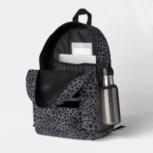 Stylisch wilde personalisierte graue und schwarze  bedruckter rucksack