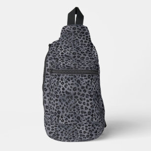 Stylisch wilder schwarzer Leopard  Crossbody Bag