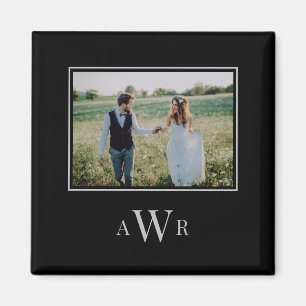Stylische Anfangsbuchstaben editierbarer Farb-Foto Magnet