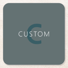 Stylische, anpassbare Monogramm-Vorlage Rechteckiger Pappuntersetzer