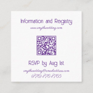 Stylische Aquarell-Iris Lila Acryl-Hochzeit Begleitkarte
