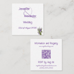 Stylische Aquarell-Iris Lila Acryl-Hochzeit Begleitkarte