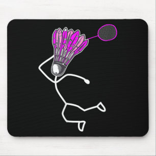 Stylische Badminton-Cool-Stick-Figur Mädchen Mousepad