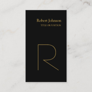 Stylische Black Gold Monogram Business Card Visitenkarte