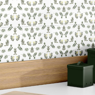 Stylische botanische Grünpflanzen Moderne rustikal Fliese