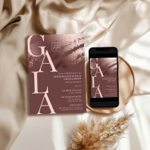 Stylische Bronze-Editierbare Business-Gala-Einladu