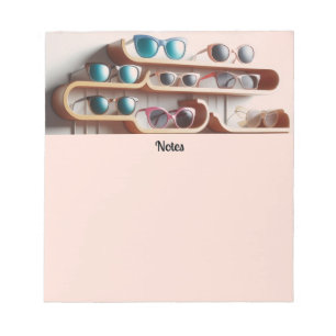 Stylische bunte modische Sonnenbrille Notizbuch Notizblock