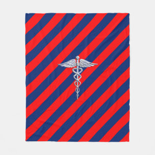 Stylische Caduceus Medical Symbol League Fleecedecke