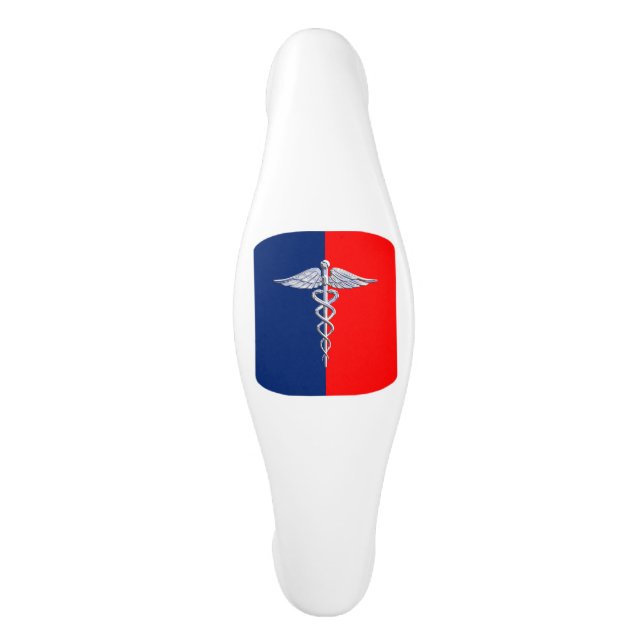 Stylische Caduceus Medical Symbol League Keramik Schrankknauf (Vorderseite)