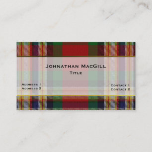 Stylische Clan MacGill Karierte Custom Business Ca Visitenkarte