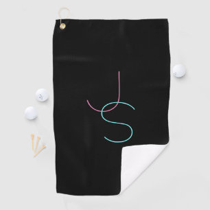 Stylische editierbare moderne Anfangsbuchstaben Golfhandtuch