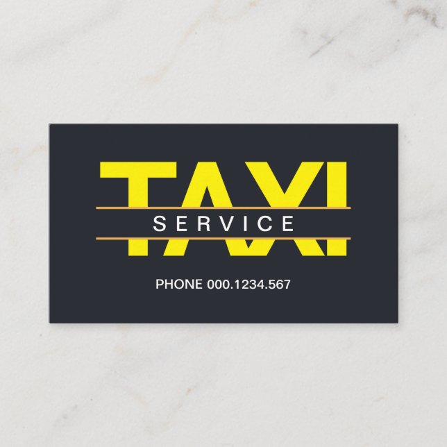 Stylische einfache Brown Lines Placard Taxi Fahrer Visitenkarte (Vorderseite)