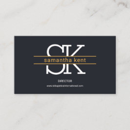 Stylische einfache Monogram Brown Stripes Logistic Visitenkarte