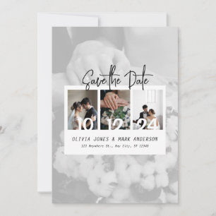 Stylische elegante moderne Save the Date Foto-Coll