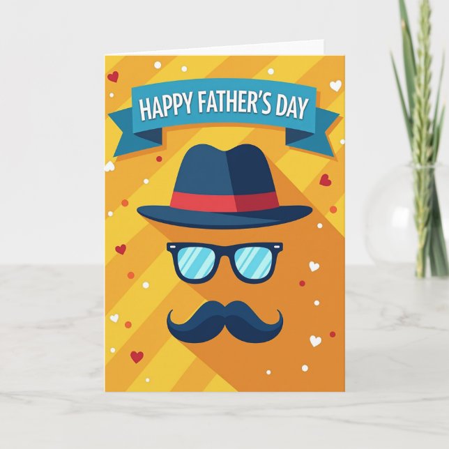 Stylische Fathers Day-Gesichtskarte Karte (Vorderseite)