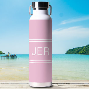 Stylische feminine rosa monogrammierte Initialen M Trinkflasche