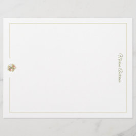 Stylische florale Fleur de Lys Personalisierter N Briefbogen