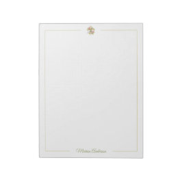 Stylische florale Fleur de Lys Personalisierter N Notizblock