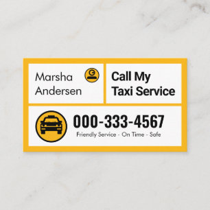Stylische gelbe Taxi-Boxen Cab-Fahren Visitenkarte