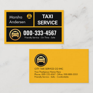 Stylische gelbe Taxi-Boxen fahren Cab Visitenkarte