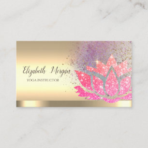 Stylische Glitter-Lotusblume Gold Yoga-Instructori Visitenkarte