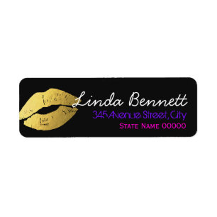 Stylische Gold Lippen Mode Mini Karte